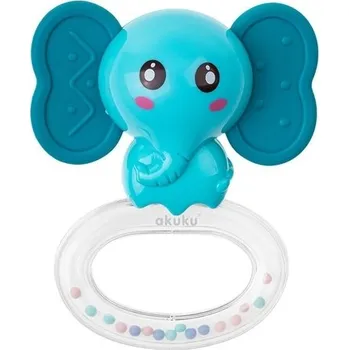 Chrastítko dětské - SLONÍK S KULIČKAMI mátové - Akuku