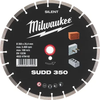 Řezný kotouč MILWAUKEE Diamantový kotouč ztišený SUDD 350 mm, 1ks