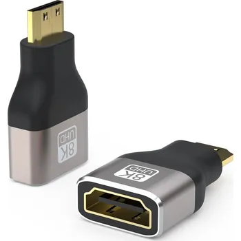 Kabel do PC PREMIUMCORD Adapter 8K HDMI Typ A - mini HDMI Typ C, kovová, pozlacená