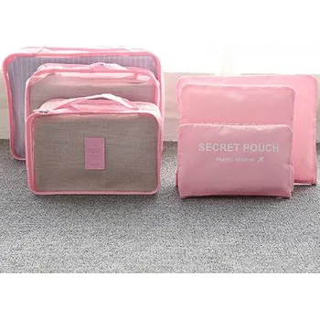 Cestovní taška Ms Praktické cestovní tašky - sada organizérů na cesty 6ks - více barev - Praktické cestovní tašky - sada organizérů na cesty 6ks - růžová