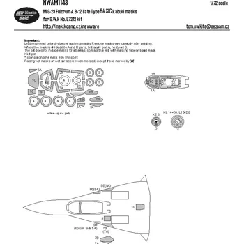 Plastikový model 1/72 Mask MiG-29 Fulcrum-A 9-12 late BASIC (GWH)