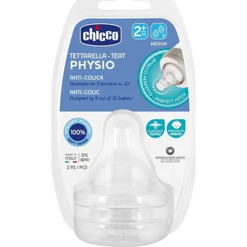 Savička CHICCO Savička na láhev Perfect Easy/Perfect 5/Well-Being fyziologický střední průtok 2m+ 2 ks