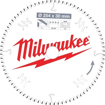 Pilový kotouč MILWAUKEE Pilový kotouč hliník 254X30X3.0X80TF NEG.