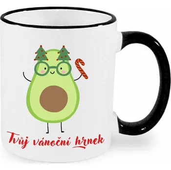 Vánoční hrnek - Tvůj vánoční hrnek s avokádem Barva: Černá