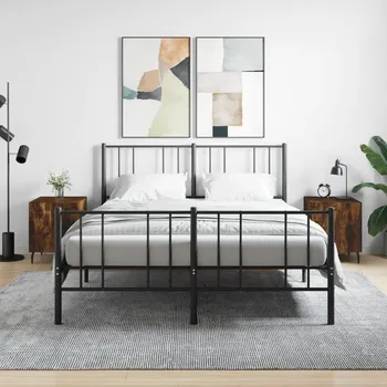 Noční stolek vidaXL Noční stolky 2 ks 40 x 40 x 50 cm kompozitní dřevo [827597] Barva: kouřový dub