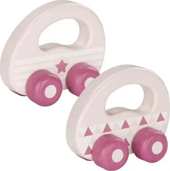 Dřevěná hračka Hračka dřevěná - AUTÍČKO NA KOLEČKÁCH růžové - Goki