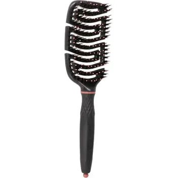 kartáč na vlasy Eurostil Flexibile Brush - flexibilní kartáč na rozčesávání, foukání vlasů 09037 - černá s růžovými prvky