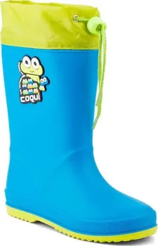 Chlapecké holínky Coqui Rainy Collar Frog 8508 Sea Blue/Citrus