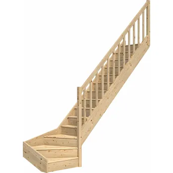 DOLLE PARIS - Smrk Podstupnice: S podstupnicemi, Zábradlí: Dřevěný sloupek, Vedení schodů: O 1/4 vpravo