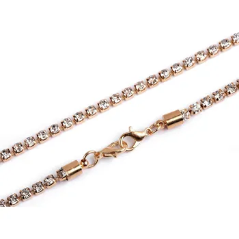 Řetízek Štrasový řetízek na kabelky i oděvy délka 32,5 cm