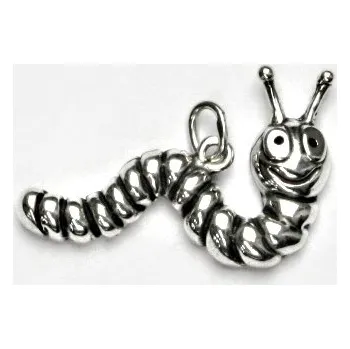 Přívěsek Stříbrný přívěsek housenka - P394 (Stříbrná housenka)