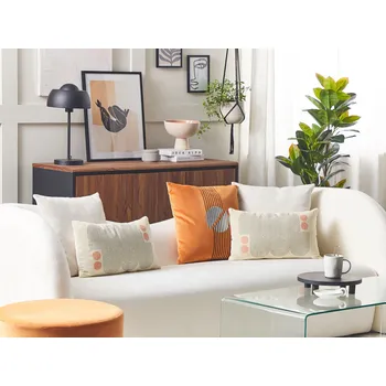 Dekorativní polštářek Sada 2 dekorativních polštářů vícebarevné polyester bavlna 30 x 50 cm s geometrickým vzorem barevný potisk dekorační polštáře a doplňky Beliani