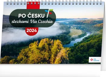 Kalendář Presco Group Stolní kalendář Po Česku stezkami Via Czechia 2024 
