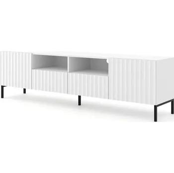 Televizní stolek ARTBm Tv stolek WAVE 200 | 2D2S Provedení: Bílá mat / černé nohy