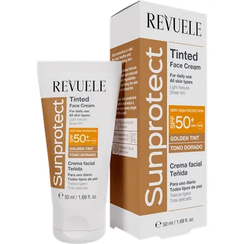 Pleťový krém Revuele Sun barvicí krém na obličej s SPF50+ golden, 50 ml