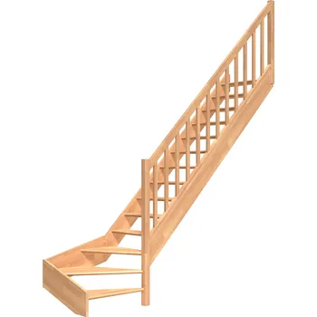 DOLLE PARIS - Buk Podstupnice: Bez podstupnic, Zábradlí: Dřevěný sloupek, Vedení schodů: O 1/4 vpravo