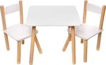 Dětský pokoj bHome Modern dětský stůl s židlemi bílý/přírodní