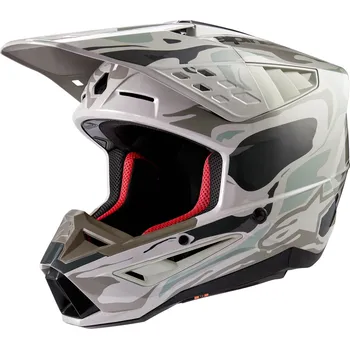 Helma na motorku Přilba S-M5 MINERAL, ALPINESTARS (šedá/zelená camo) 2026 (Velikost: S (obvod 55 - 56 cm))