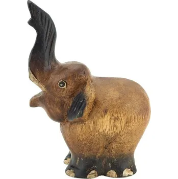 Soška Slon dřevo thai 12 cm chobot