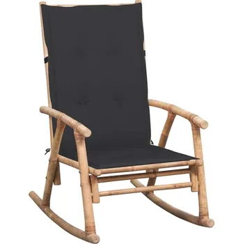 vidaXL Houpací křeslo s poduškou bambus [3063903] Barva: antracitová
