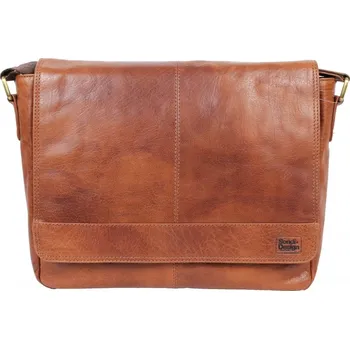 Sendi Design Kožená taška přes rameno ORION koňak melír
