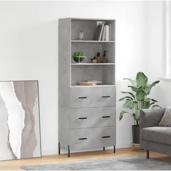 Příborník do zásuvky vidaXL Skříň highboard 69,5 x 34 x 180 cm kompozitní dřevo [3189389] Barva: Betonová šedá