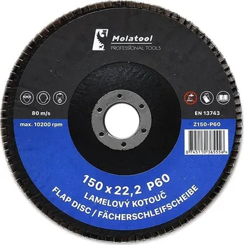 Brusný kotouč Lamelový brusný kotouč Molatool VSM Zirkon 150 mm P60