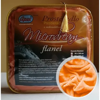 Prostěradlo Apex® produktová řada Flanel 1L - Mikroplyšové prostěradlo Apex Microdream Flanel - Oranžová