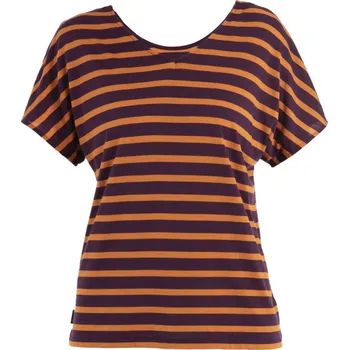 Dámské tričko ICEBREAKER Wmns Drayden Reversible SS Top Stripe, Nightshade/Earth velikost: S