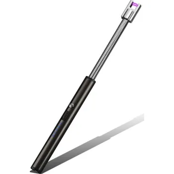 Zapalovač Dlouhý flexibilní nabíjecí plazmový zapalovač na svíčky a krb v dárkové krabičce - Černá