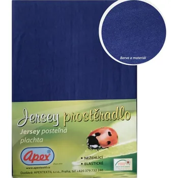 Prostěradlo Apex® Jersey prostěradlo Apex - Dvoulůžko 180 x 200 cm - Tmavěmodrá
