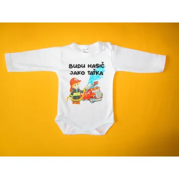 Arex, ČR Body dlouhý rukáv Budu hasič jako taťka Barva: bílá, Velikost: 74