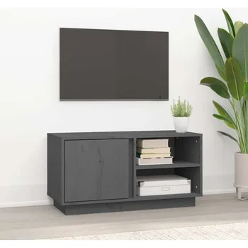 Televizní stolek vidaXL TV skříňka 80x35x40,5 cm masivní borové dřevo [814464] Barva: Šedá