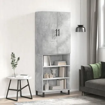 Příborník do zásuvky vidaXL Skříň highboard 69,5 x 34 x 180 cm kompozitní dřevo [3196091] Barva: Betonová šedá