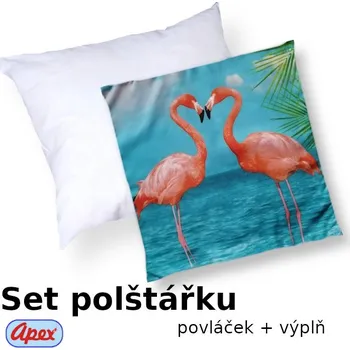 Polštář Apex® produktová řada 3D 3D povláček na polštářek Apex - Plameňák - Polštářek s výplní (100% PES kuličkové duté vlákno)