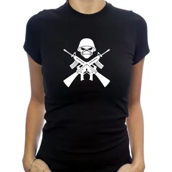 IRON MAIDEN - Lebka dámské tričko L Bílá