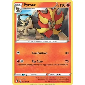 Společenská hra Pokémon karta Pyroar 023/203 - Evolving Skies