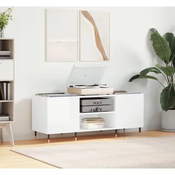 vidaXL Skříňka na LP desky 121x38x48 cm kompozitní dřevo [831670] Barva: bílá s vysokým leskem