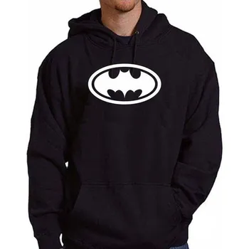 Pánská mikina mikina s kapucí BATMAN - symbol Černá L