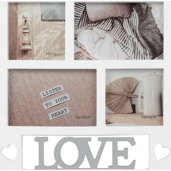 Digitální fotorámeček Falc Multirám plastový bílý Love, foto formátu 2 kusy 10 x 10 cm a 2 kusy 10 x 15 cm