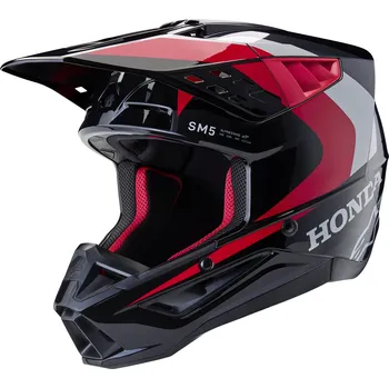 Helma na motorku Přilba S-M5 HONDA kolekce, ALPINESTARS (černá/červená/šedá) 2026 (Velikost: S (obvod 55 - 56 cm))