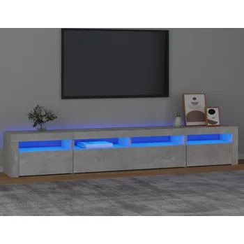Televizní stolek vidaXL TV skříňka s LED osvětlením 240x35x40 cm [3152723] Barva: Betonová šedá