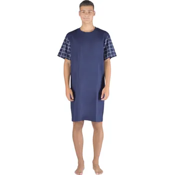 Pánská noční košile Gina 79160P lékořice/šedobílá, XL