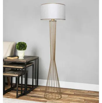Stojací lampa Designová stojanová lampa Fellini 155 cm bílá / zlatá