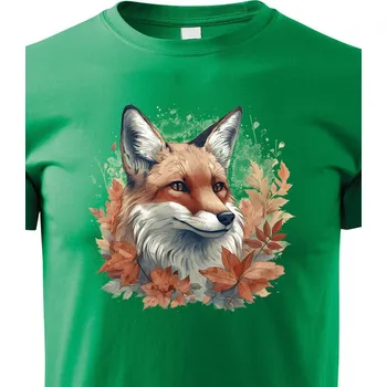Chlapecké tričko Dětské tričko Liška podzim, Barva Zelená, Velikost 110 cm/4 roky, Canvas Dětské tričko Bezvatriko.cz 2169