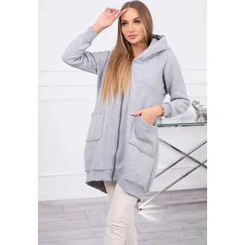 Dámská mikina Fashionweek Dámská zateplená bavlněná mikina se zipem vzadu K9312 Barva: šedý, Velikost: Universal
