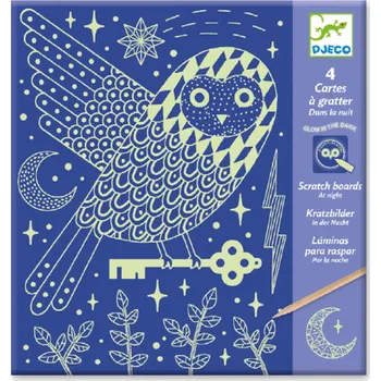 vyškrabávací obrázek Djeco Škrabací obrázky 15 x 20 cm noční život 4 ks