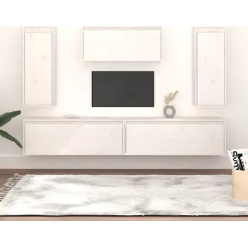 Obývací stěna vidaXL TV skříňky 5 ks masivní borové dřevo [3100245] Barva: Bílá