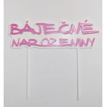 Báječné narozeniny - plastový zápich - Tmavě zlatá