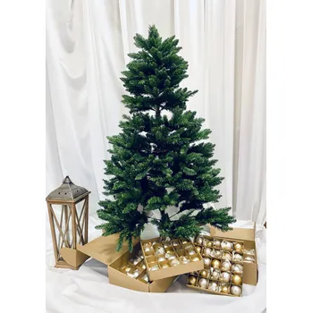 Vánoční ozdoba Irisa Leora - Záře lásky a osudu - vánoční strom - 180 cm bílo-zlatý s 83 kusy skleněných ozdob Balení: 84 ks, Barva: zlatá;bílá